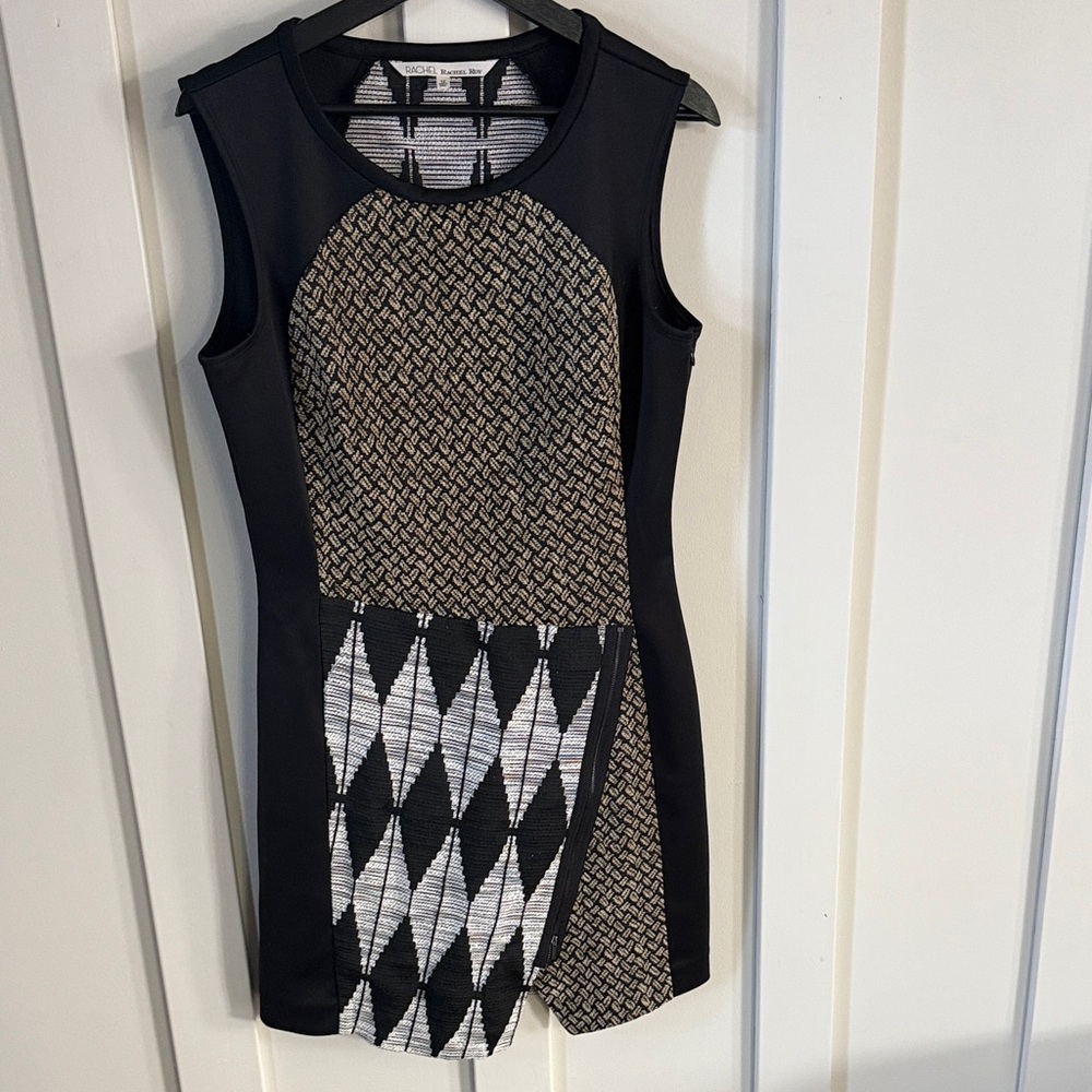 RACHEL Rachel Roy Black and White Patterned Mini Dress